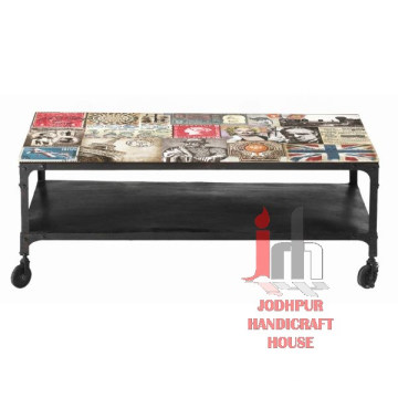 Canvas printed coffee table